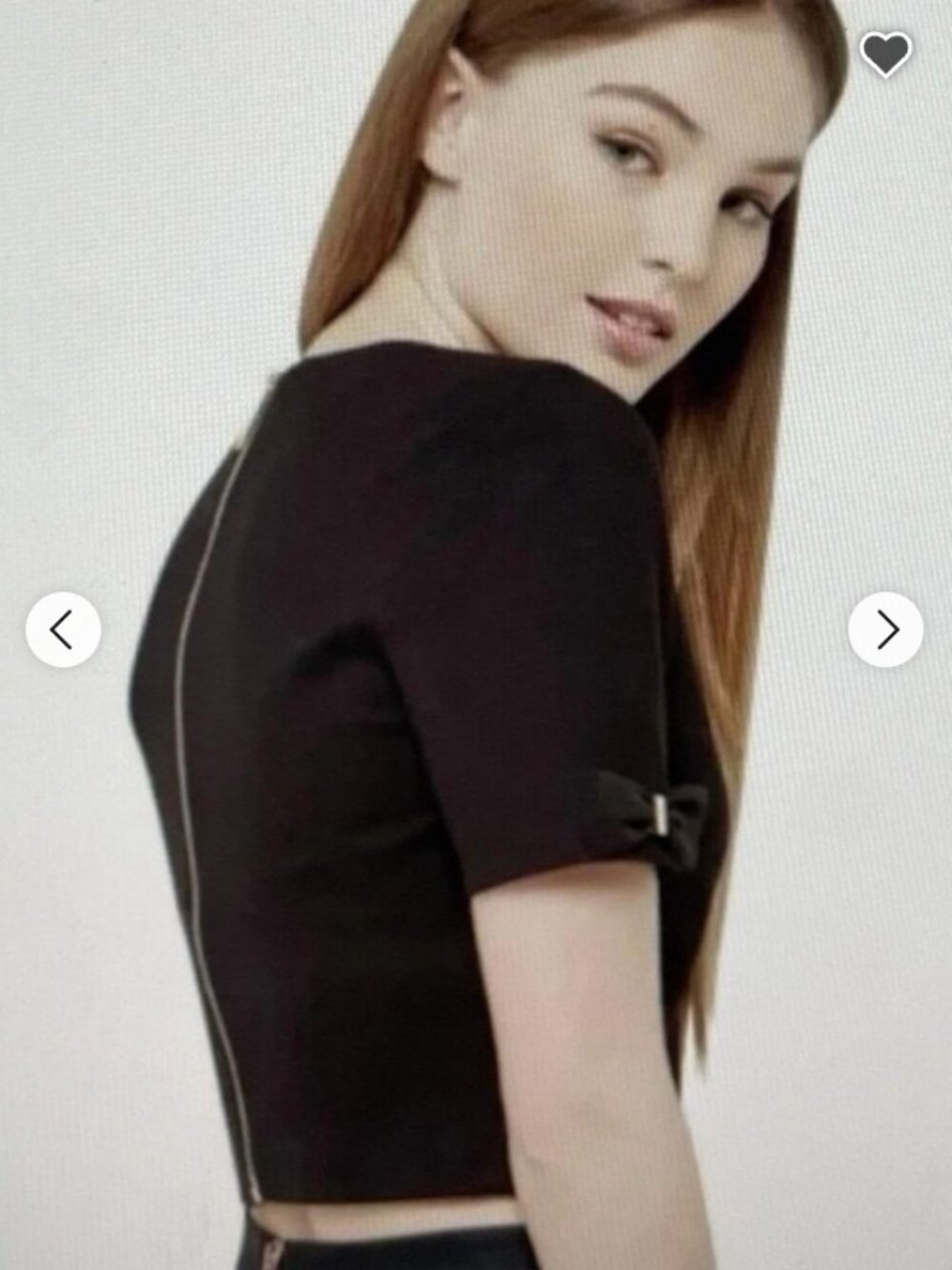 Ted Baker Gayl Black Bow Detail Short Sleeve Crop Top Size 3